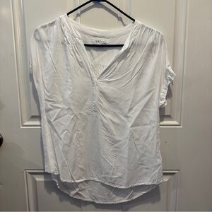 Velvet by Graham & Spencer 100% Viscose White V Neck Blouse Top Size S